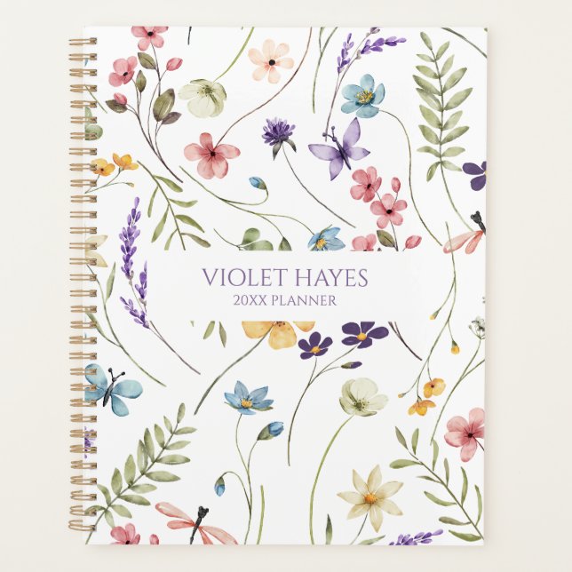 Agenda Elegant Wildflower Wild Flower Floral Custom (Anverso)
