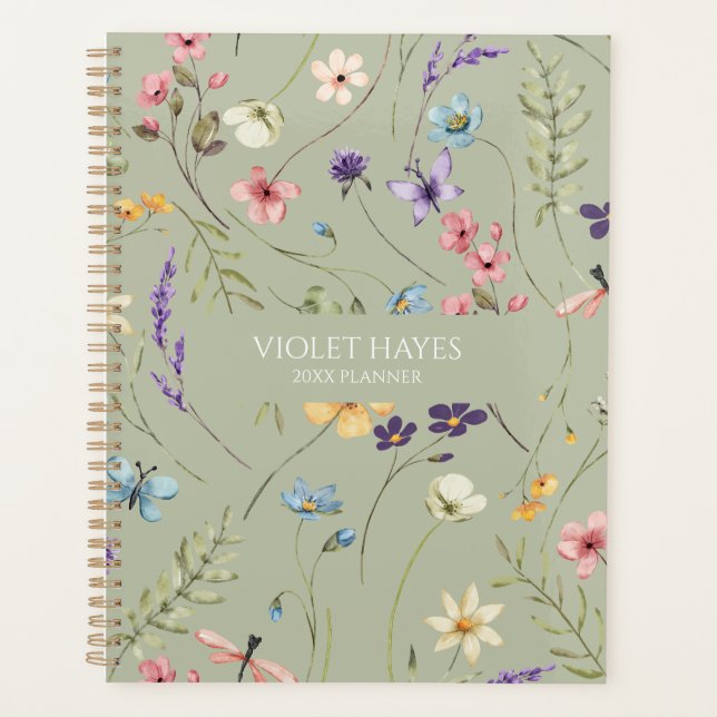 Agenda Elegant Wildflower Wild Flower Floral Custom (Anverso)
