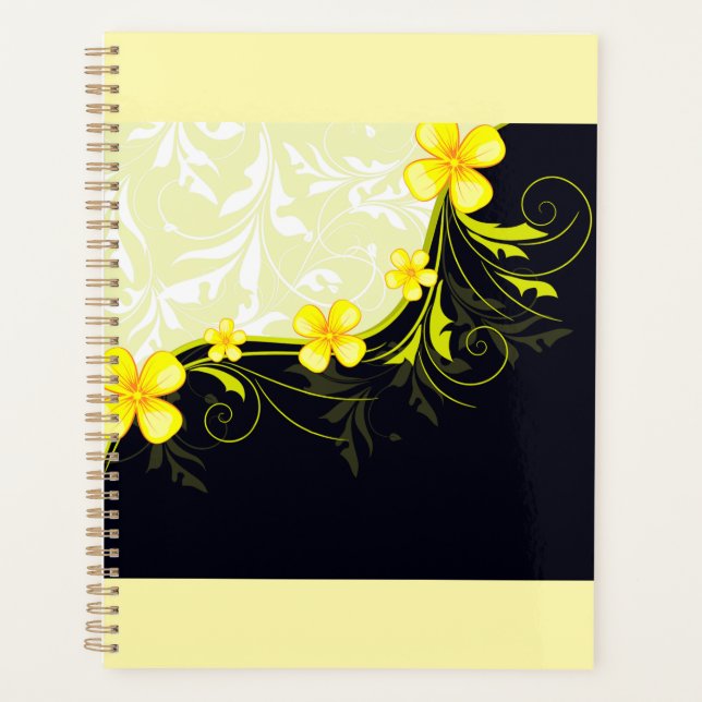 Agenda Elegant Yellow Floral Damask (Anverso)