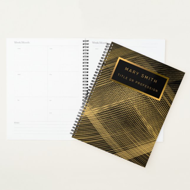 Agenda Elegante 2in1 Luxury Gold Black Business Card y (Demostración)