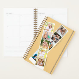 Agenda Elegante 8 fotos tira azul amarillo personalizado