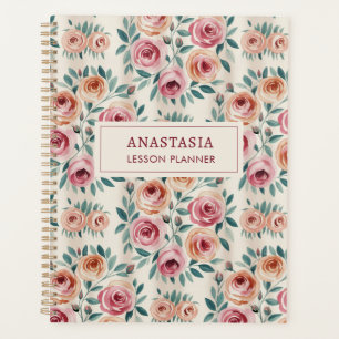 Agenda Elegante acuarela Bonito Monograma floral