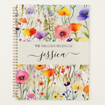 Elegante acuarela flor silvestre nombre de guión R