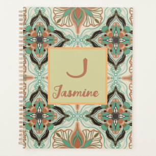 Agenda Elegante acuarela Marroquí Floral Verde