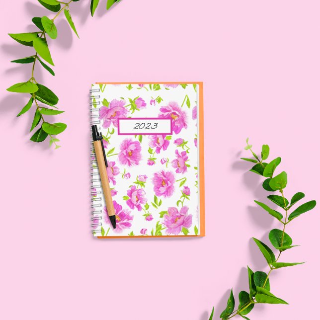 Agenda Elegante acuarela Peonies Floral rosa (Subido por el creador)