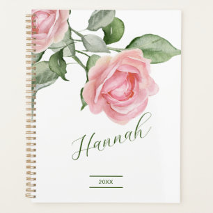 Agenda Elegante acuarela Roses rosados Planner