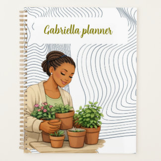 Agenda Elegante amante de la jardinería con acuarela flor