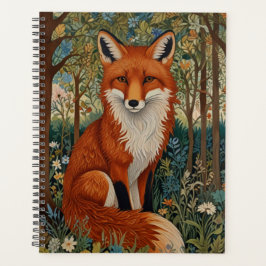 Agenda Elegante animal retro boho rojo zorro