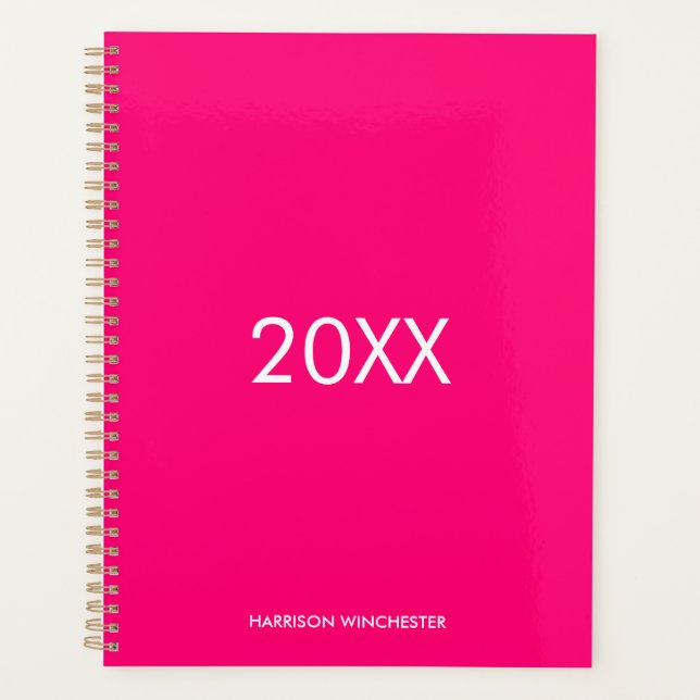 Agenda Elegante año profesional magenta personalizado (Anverso)
