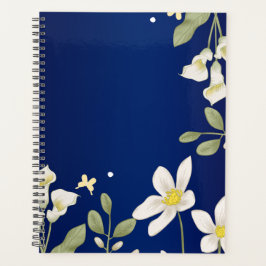 Agenda Elegante arte botánico floral azul