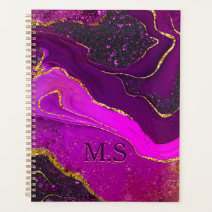 Agenda Elegante arte de mármol púrpura rosa purpurina de