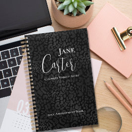 Agenda Elegante artista de maquillaje de leopardo negro p