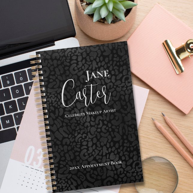 Agenda Elegante artista de maquillaje de leopardo negro p (Subido por el creador)