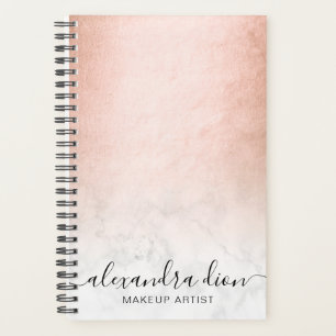 Agenda Elegante artista de maquillaje de mármol blanco d