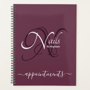 Agenda Elegante Artista de uñas de ciruelas profundas mon