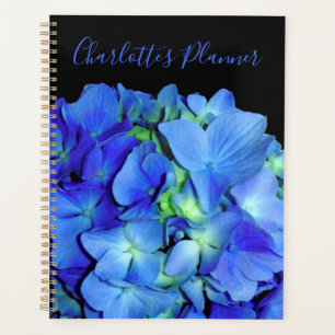 Agenda Elegante azul floral rosas azul hortensias azules