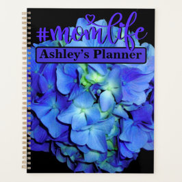Agenda Elegante azul floral rosas azul hortensias azules