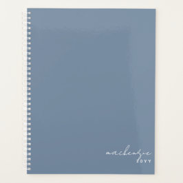 Agenda Elegante azul turbio simple Minimalista