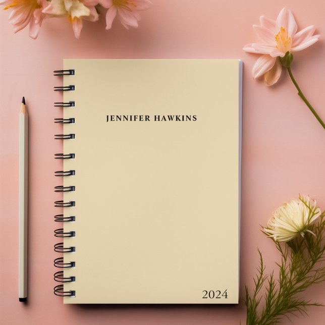 Agenda Elegante beige limpio y negro semanalmente persona (Subido por el creador)