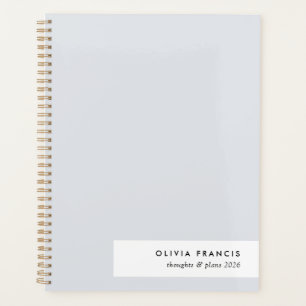 Agenda Elegante bloque de color gris azul minimal moderno