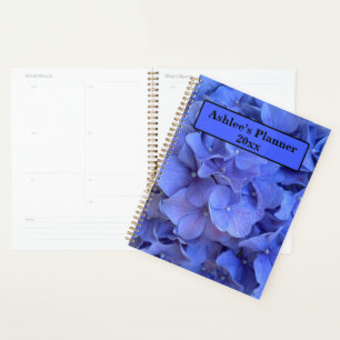 Agenda Elegante Blue periwinkle hidrangeas florales
