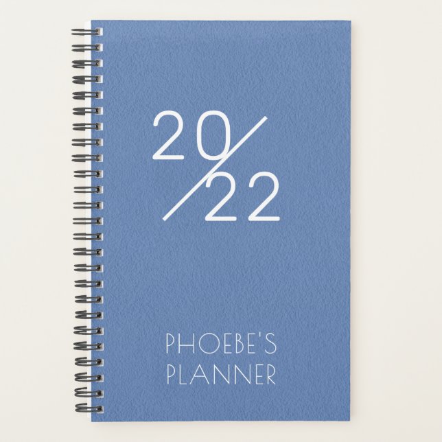 Agenda Elegante Blue Personalized 2022 Planner (Anverso)
