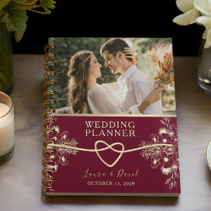 Agenda Elegante Boda Burgundy