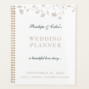 Agenda Elegante Boda de la portada del libro de la biblio