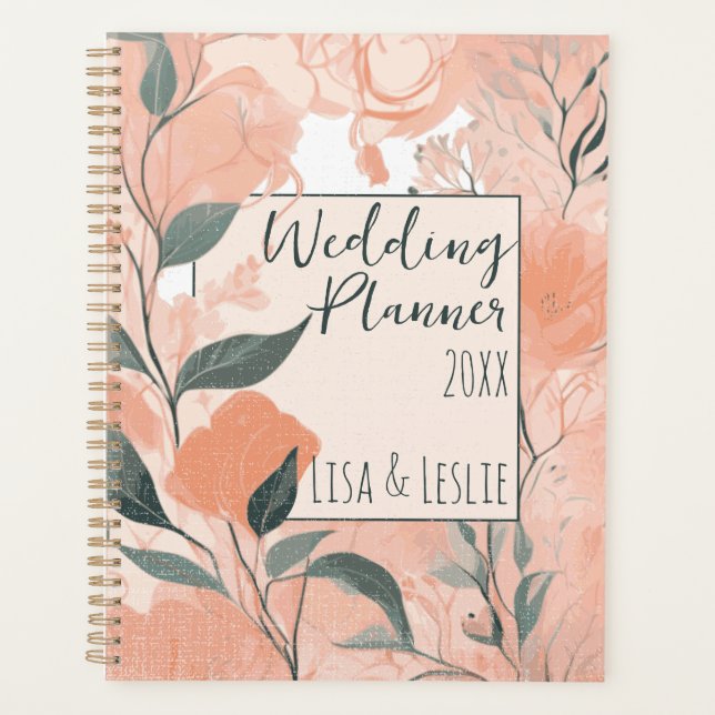 Agenda Elegante Boda de Novia Personalizada de Floral de  (Anverso)