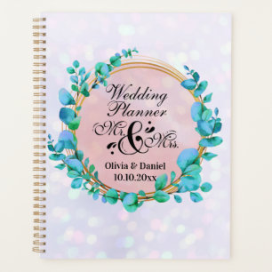 Agenda Elegante Boda de Sr y Sra Flores Rosadas