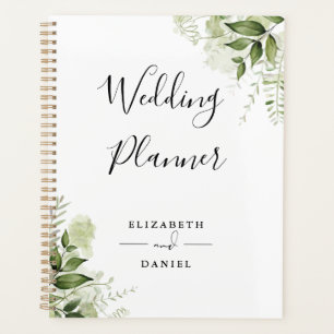 Agenda Elegante Boda de vegetación floral guión