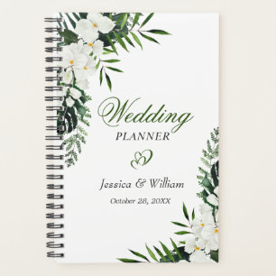Agenda Elegante Boda floral bohemio-orquídea blanca