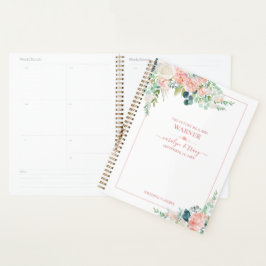 Agenda Elegante Boda Floral Rubor Rosa Rosado Script