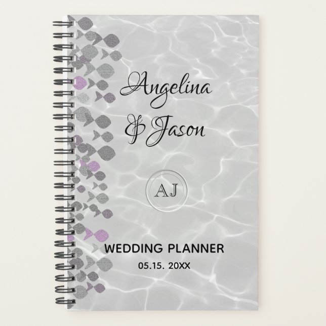 Agenda Elegante Boda Gris (Anverso)