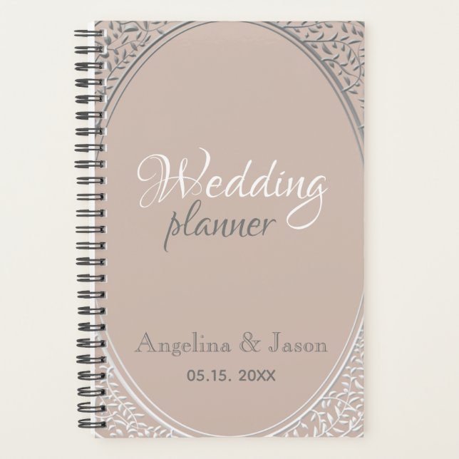 Agenda Elegante Boda Polvo de Rosa (Anverso)