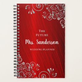 Agenda Elegante Boda Rojo Ruby