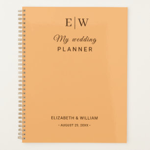 Agenda Elegante Boda simple de monograma de engrase