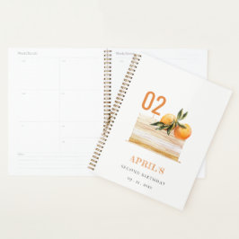 Agenda Elegante Boho Naranja Fruit Cake Cualquier Cumplea