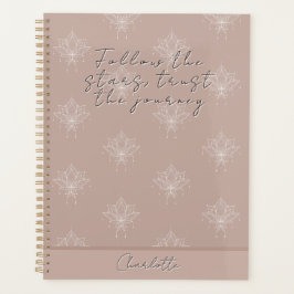 Agenda Elegante Bonito rosa Floral Lotus seguir las estre