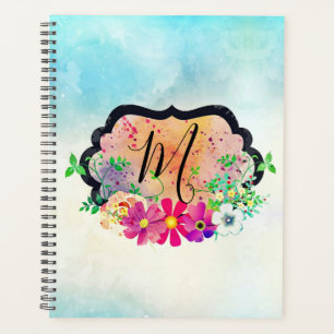 Agenda Elegante Bouquet romántico de marco negro floral