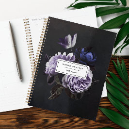 Agenda Elegante Bouquet violeta oscuro | Personalizado