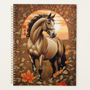 Agenda Elegante caballo vintage al atardecer