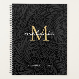 Agenda Elegante Calendario de Monograma de Guión Floral d