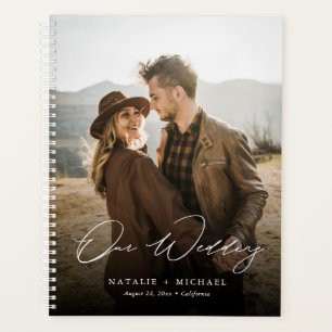 Agenda Elegante caligrafía guión Personalizado Boda de fo