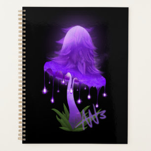 Agenda Elegante Capa Inky Colgante Mushroom Purple