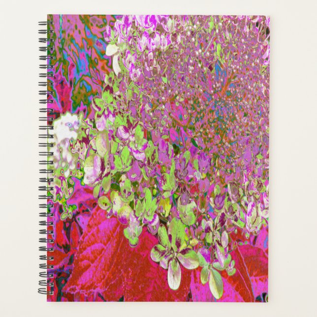 Agenda Elegante Chartreuse Verde, Rosa y Azul Hydrangea (Anverso)