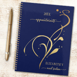 Agenda Elegante cita floral de la marina de oro