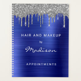 Agenda Elegante Citas de Glitter Glitter Drip Blue