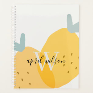 Agenda Elegante Cítrico de Fruto de Limón Amarillo Brilla