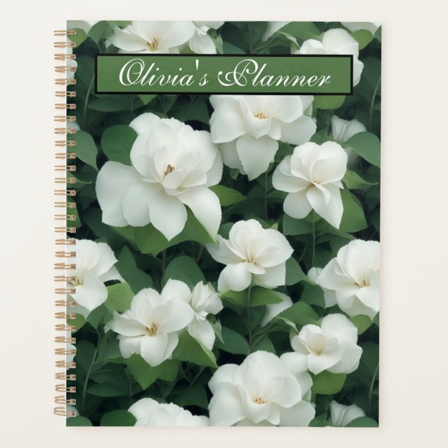 Agenda Elegante clásico verde botánico floral (Anverso)